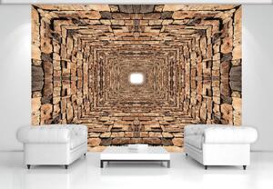 Fototapeta - Tunel 3D kameňov (152,5x104 cm)