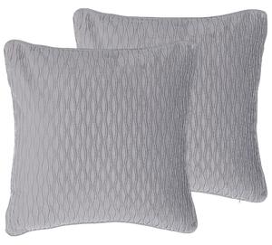 Sada 2 dekoratívnych vankúšov sivá polyester 45 x 45 cm štvorcový tvar bez vzoru moderný klasický štýl doplnky