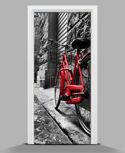 Nálepka na dvere Červené koleso wallmur-pl-f-95275197