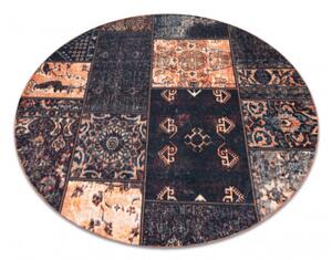 Koberec ANTIKA Ancient Chocolate patchwork čierny / terakota