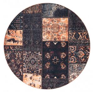 Koberec ANTIKA Ancient Chocolate patchwork čierny / terakota