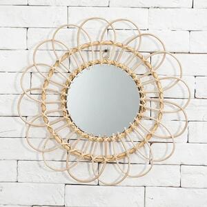 Tutumi - Okrúhle zrkadlo Boho - béžová - 34 cm