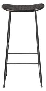 Čierna barová stolička z teakového dreva (výška sedadla 76 cm) Tangle – White Label