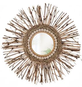 Tutumi - Okrúhle zrkadlo Boho - béžová - 45 cm