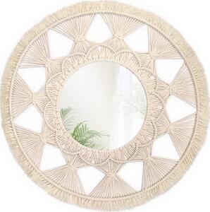 Tutumi - Okrúhle zrkadlo Boho - béžová - 65 cm