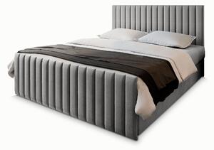 Čalúnená boxspring manželská posteľ Arion 140x200 - svetlosivá