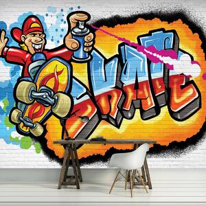 Fototapeta - Farebné Graffiti - skateboard (152,5x104 cm)