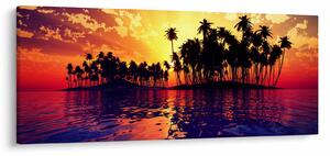 Obraz ostrovu pri západe slnka (120x50 cm)