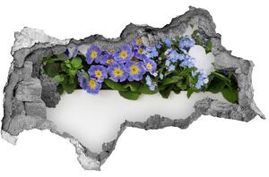 Nálepka 3D diera na stenu Modré kvety nd-b-99973378