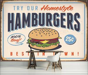 Fototapeta - Rýchle občerstvenie - Najlepšie Hamburgery (152,5x104 cm)