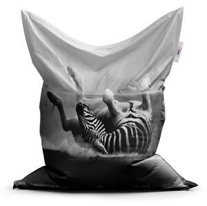 Sablio Sedací vak Váľajúca sa zebra - 150x100 cm