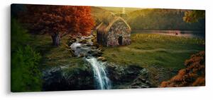 Obraz Chalupku v rozprávkovej krajine (120x50 cm)
