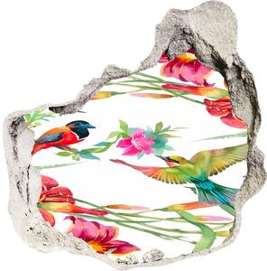 Nálepka 3D diera samolepiaca Exotické vtáctvo