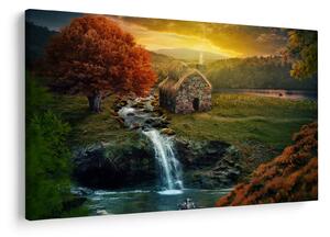 Obraz Chalupku v rozprávkovej krajine (90x60 cm)