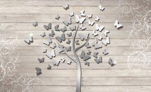 Fototapeta - Strom s motýľmi (152,5x104 cm)