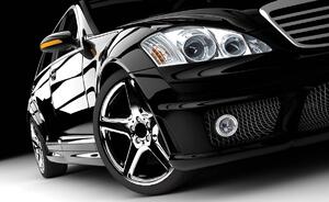 Fototapeta - Čierne luxusné auto (152,5x104 cm)