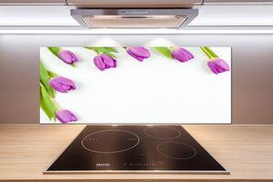 Panel do kuchyne Fialové tulipány