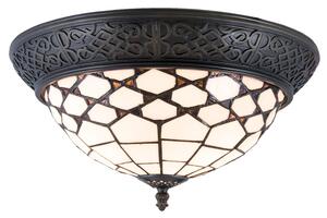 Stropné svietidlo Tiffany Roof - Ø 38 * 19 cm / E14 / Max. 2x40 Watt - Clayre & Eef