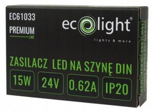 BERGE Napájanie na DIN lištu - 24V 15W 0,62A pre IP20 PREMIUM LED pásik