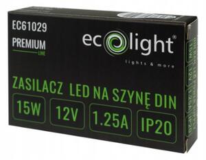 BERGE Napájanie na DIN lištu - 12V 15W 0,88A pre IP20 PREMIUM LED pásik
