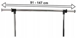 ViaDomo Via Domo - Pojazdný kovový vešiak Cane - čierna / chróm - 118x127,5x42 cm