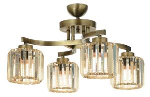 Prisadený luster CRYSTALLINE 4xE27/40W/230V bronzový