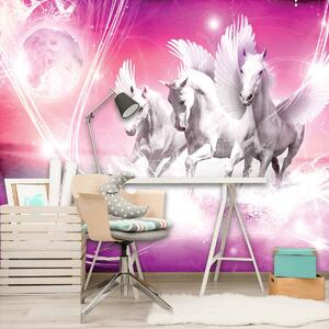 Fototapeta - Pegasus na ružovom pozadí (152,5x104 cm)