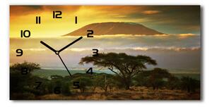 Vodorovné Sklenené hodiny na stenu Kilimandžáro Kenia
