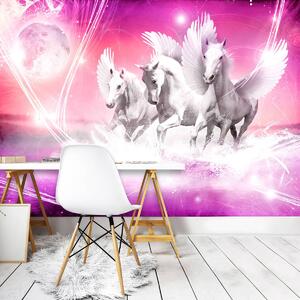 Fototapeta - Pegasus na ružovom pozadí (254x184 cm)