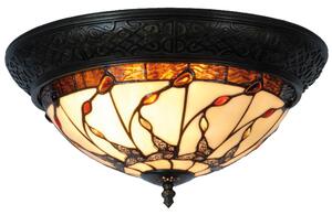 Stropné svetlo Tiffany Nature - Ø 38 * 19 cm 2x E14 / max 40W - Clayre & Eef