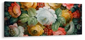 Obraz maľovanej kytice kvetov (120x50 cm)