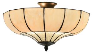 55/5000 Stropné svetlo Tiffany Champagne - Ø 46 * 25 cm E27 / 2 * 60W - Clayre & Eef
