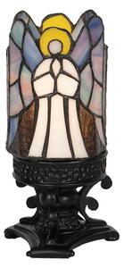 Vitrážové stolná lampa Tiffany Ange - Ø 14 * 21 cm E14 / max 1 * 25W - Clayre & Eef
