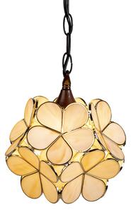 Závesné žlto krémové svetlo Tiffany Bloom - Ø 31 * 91 cm E14 / max 1 * 40W - Clayre & Eef