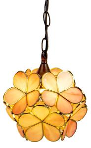 Závesné žlté svetlo Tiffany Bloom - Ø 31 * 90 cm E14 / max 1 * 40W - Clayre & Eef