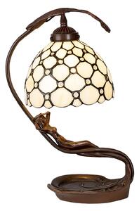 Krémová stolná lampa Tiffany Millie - 28 * 20 * 41 cm E14 / max 1 * 25W - Clayre & Eef