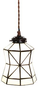 Biela závesná tiffany lampa Joanne - Ø 15*115 cm E14/max 1*25W - Clayre & Eef
