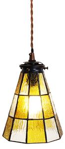 Závěsná lampa Tiffany Hnědá, Bílá 15*115 cm E14/max 1*25W - Ř 15*115 cm E14/max 1*25W - Clayre & Eef