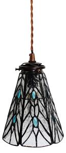 Závesná Tiffany lampa modré kamienky BlueEye - Ø 15*115 cm E14/max 1*25W - Clayre & Eef