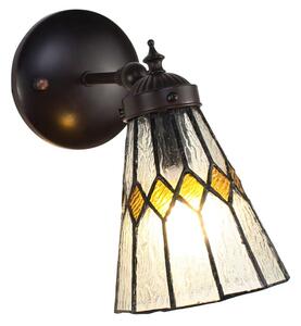 Nástenná Tiffany lampa žlté detaily YelloRhom - 17*12*23 cm E14/max 1*40W - Clayre & Eef