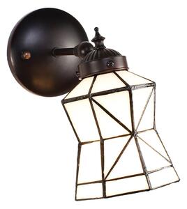 Biela nástenná tiffany lampa Cubi - 17*12*23 cm E14/max 1*40W - Clayre & Eef