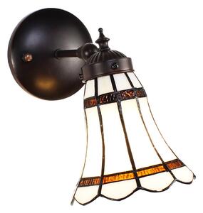 Nástenná lampa Tiffany s bielym tienidlom BrownLine - 17*12*23 cm E14/max 1*40W - Clayre & Eef