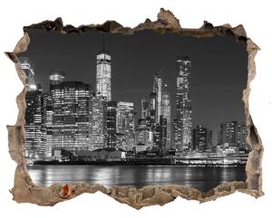 Díra 3D foto tapeta nálepka Manhattan v noci nd-k-94054059