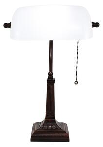 Biela banková lampa tiffany Bank white - 26*16*40 cm E27/max 1*40W - Clayre & Eef