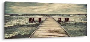 Obraz dreveného móla na mori (120x50 cm)