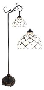 Biela stojacia Tiffany lampa kamienky TransparentEye - 36*25*152 cm E27/max 1*60W - Clayre & Eef