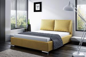 Praktická posteľ s vankúšmi 140x200 DUBAI - žltá