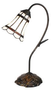 Stolná Tiffany lampa hnedé pruhy BrownLine - 30*17*48 cm E14/max 1*25W - Clayre & Eef