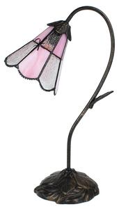 Stolná lampa Tiffany FlowerArc pink - 30*17*48 cm E14/max 1*25W - Clayre & Eef