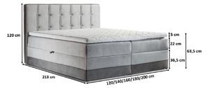 Čalúnená posteľ boxspring 120x200 MARYLIN - hnedá + topper ZDARMA